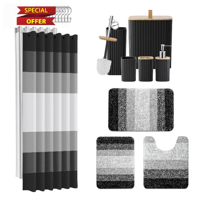 Britimes 23 Pack Bathroom Accessory Set with Waterproof Liner