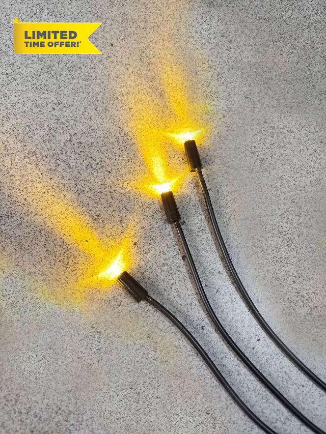12V Tabletop Fountain Indoor Outdoor Pond 1 to 3 LED-Lights Underwater Feature for Modern Home Table Desk Office Patio DIY Replacement with Adapter US (Warm Lights)