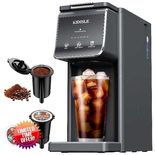 KIDISLE Single Serve K Cup & Ground Coffee Maker
