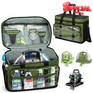 PACMAXI Storage Bag for Bissell Little Green Carpet and Upholstery Cleaner                                                          Polyester bag with multiple pockets holds carpet cleaner