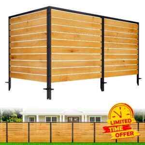 3 Panels No Dig Wood Privacy Screen