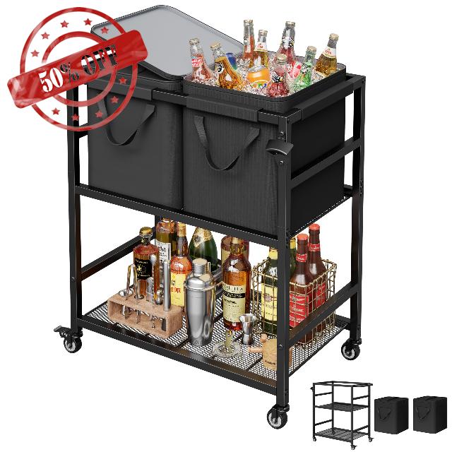 Patio Rolling Cooler Cart