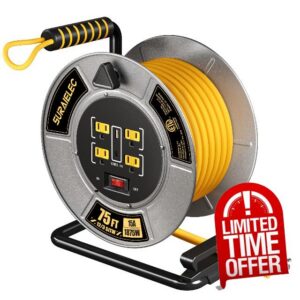 SURAIELEC 75Ft Retractable Extension Cord Reel