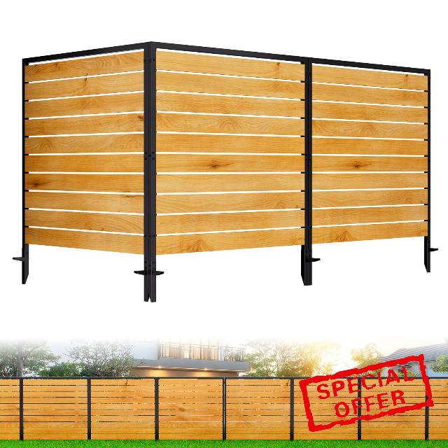No Dig Wooden Privacy Fence Screen