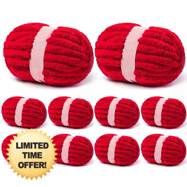 10 Pack Red Jumbo Thick Yarn