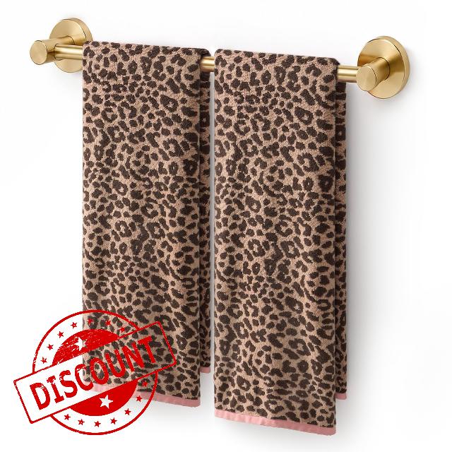 REDKISS Leopard Print Bath Towel Set of 2