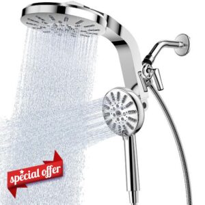 INAVAMZ High Pressure Magnetic Shower Head with Handheld Combo Chrome                                                          Detachable 8-Spray Handheld and Rain Showerhead