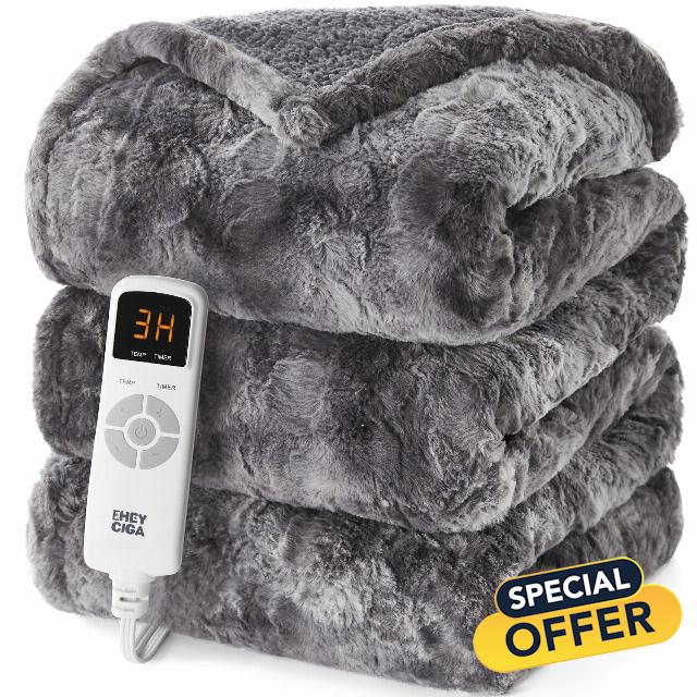 EHEYCIGA Electric Heated Throw Blanket 50"x60"