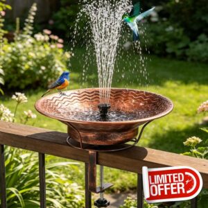 Deck Mounted Bird Bath with Railing Clamp