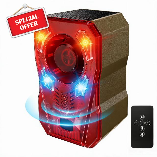 Solar Motion Sensor Alarm Outdoor - Upgraded Radar + IR Detection                                                          130dB dog bark & strobe light to deter deer bear