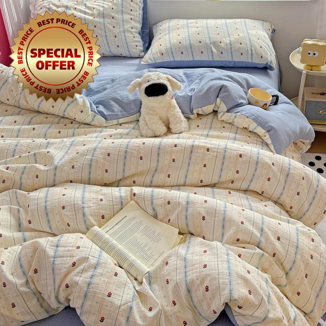 BOLINLIVING Floral Duvet Cover Queen Size
