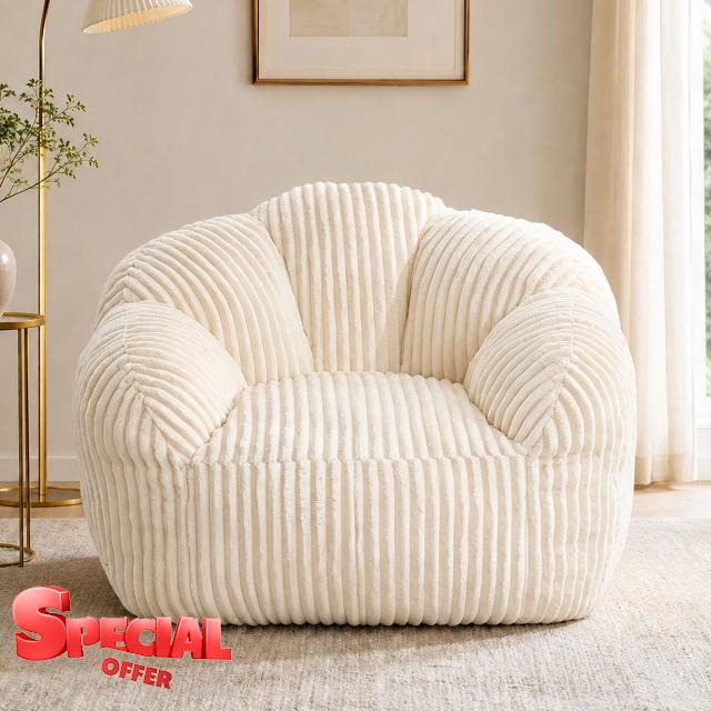 Bean Bag Chair with Memory Foam Filling for Adults                                                          Floral Shaped Bean Bag Sofa