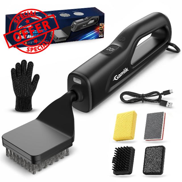 Electric Grill Brush with LED Light