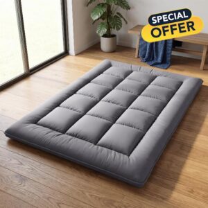 Japanese Floor Futon Mattress Full Foldable Roll Up Sleep Pad for Guest                                                          5-Layer Modern Futon With High-Density memory foam