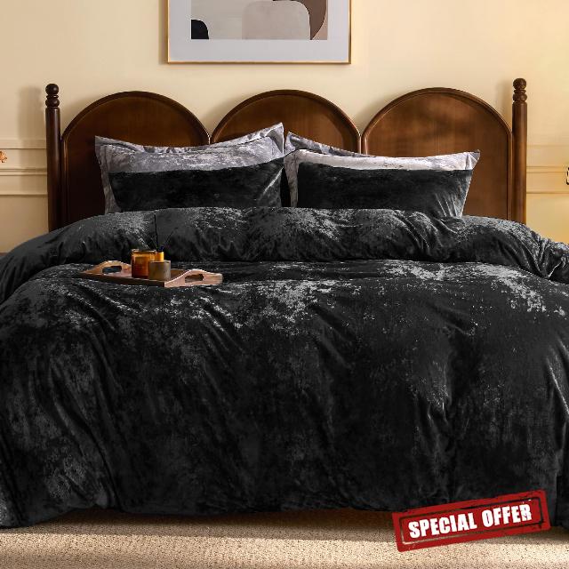 BEDELITE Velvet Duvet Cover King Size