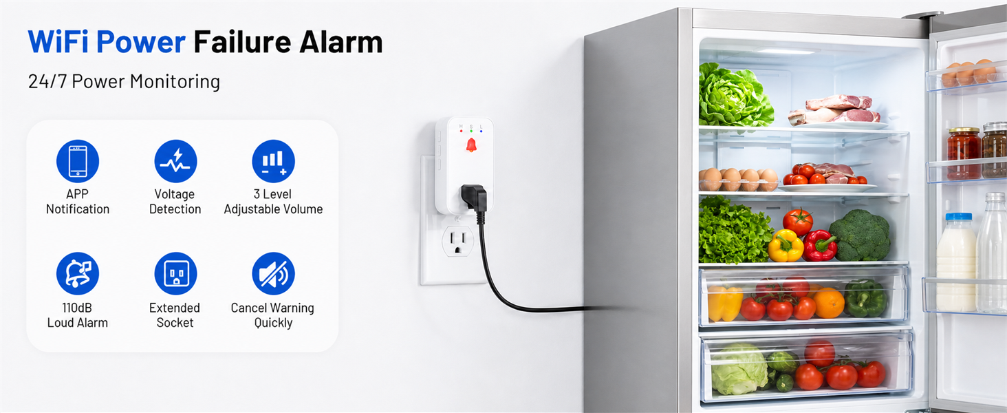 power loss alarm for outlet