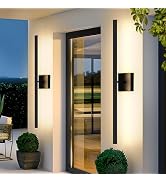BesLowe 2-Pack Outdoor Wall Lights, LED Up and Down Lights Outdoor, Modern Wall Sconces Porch Lig...