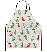 Castle Fairy Mid Century Black Cat Kitchen Cooking Apron