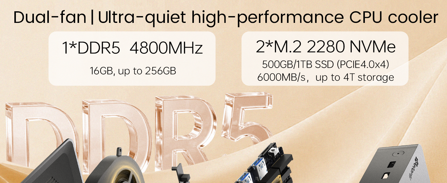 Glorlin Mini PC AMD Ryzen 7 Pro 8845HS CPU (Max 5.1GHz) 8745HS CPU (Max 4.9GHz) Radeon 780M
