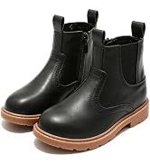 DADAWEN Boys Girls Glitter Ankle Boots Kids Lace Up Side Zipper Waterproof Outdoor Combat Boots(T...