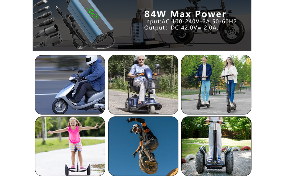 Electric Scooter Charger 6 in 1 Plugs Universal