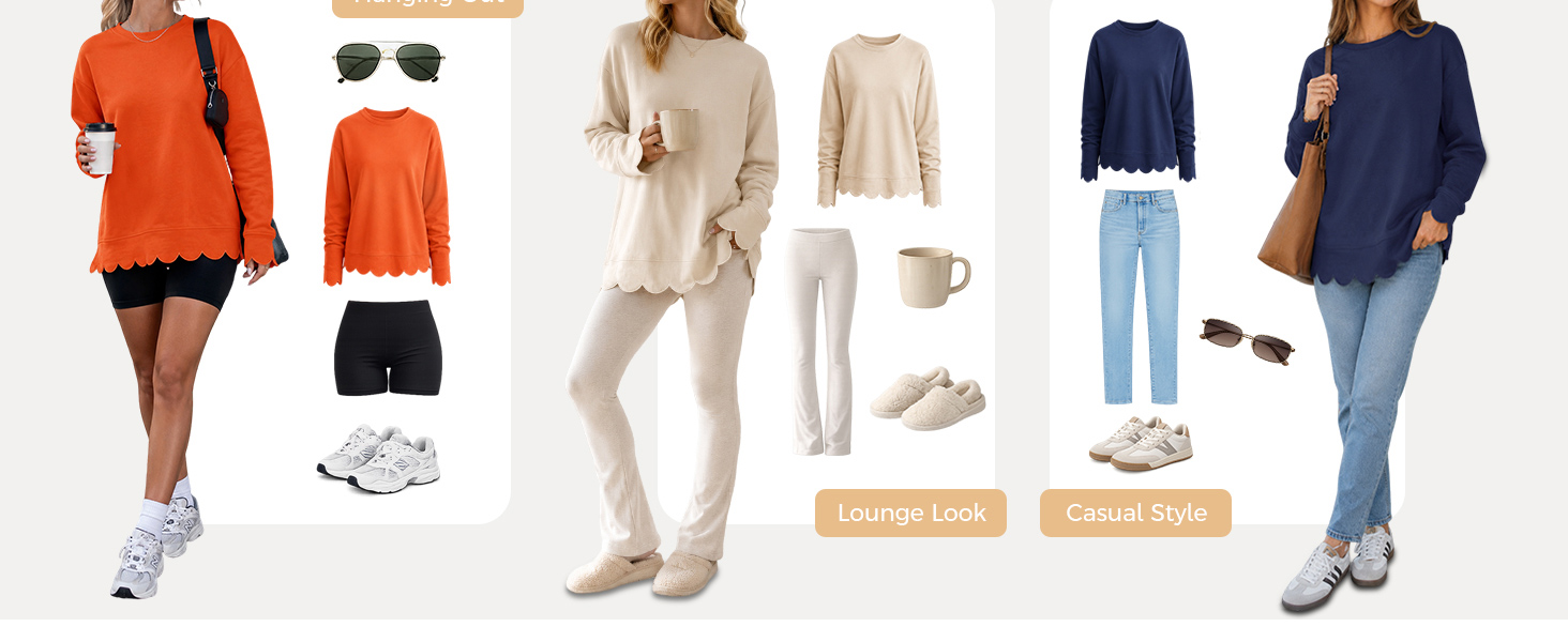 Womens Oversized Crewneck Sweatshirts