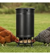 FULUPET 120 LB Large Chicken Feeder No-Waste, Heavy Duty Galvanized Metal Poultry Feeder with 360...