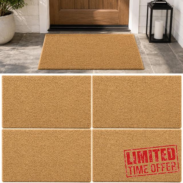 4 Pcs Plain Door Mat for Painting Stenciling Artificial Blank Coir Doormats                                                          17 x 30 Inch DIY Door Mat with Non-Slip Rubber Backing for Personalized Welcome Mats Seasonal Crafts Entryway Holiday Deco