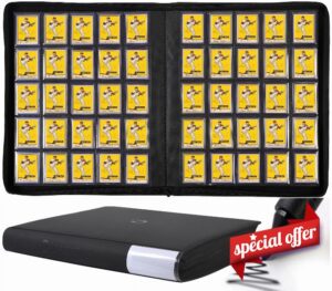 25 Pocket Top Loader Binder by D DACCKIT | Holds 1000 Standard 35Pt 3”x4” Toploaders - Classic Black