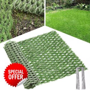 LFL Artificial Grass Grow Through 3FT x 10FT with Ground Stakes