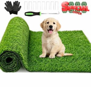 3 x 6FT Artificial Grass Fake Turf Grass Outdoor Indoor with Drainage Holes                                                          Pet-Friendly Dog Grass Pad