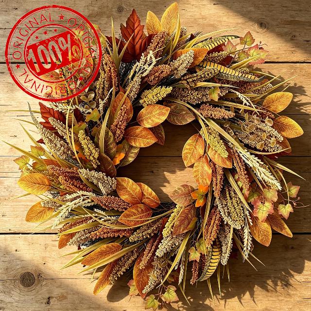 26" Realistic Full Fall Wreaths for Front Door