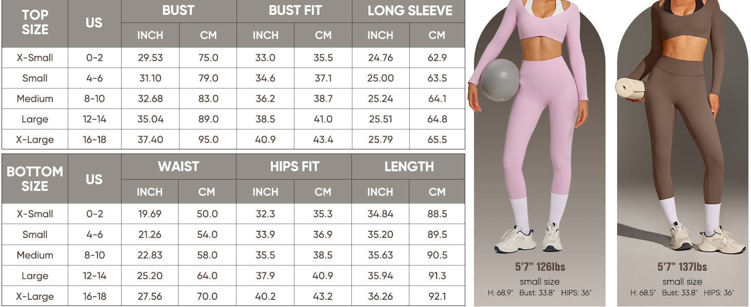omkagi cute womens workout sets size chart