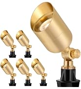 Gardencoin Solid Brass Outdoor Landscape Spotlights, 12V Heavy Duty Low Voltage LED Spot Light Wa...