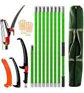 30 Ft Manual Pole Saw, Extendable Tree Pruner Pole Saw Kit with 9 Fiberglass Handles, Sharp Steel...