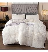 EMME White Duvet Cover Twin, Tufted Twin Comforter Cover Set, Boho Embroidery Bedding Sets for Al...