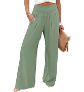 ANRABESS Womens Summer Pants,Elastic Waist Wide Leg Lightweight,Casual for Office & Travel,Lounge...