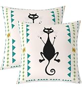 Castle Fairy Vintage Medieval Cat Throw Pillow Covers 16x16 Pack of 2 | Colorful Starburst Dot Co...