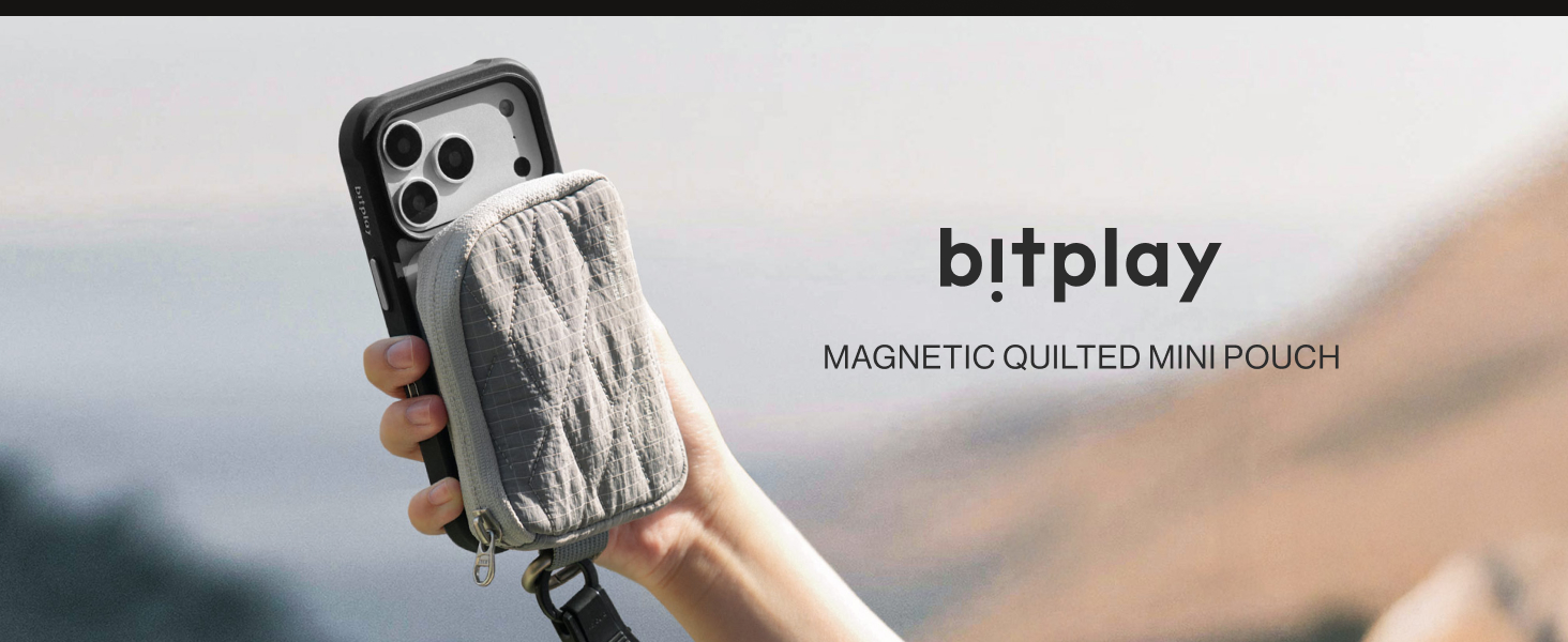 Magnetic quilted mini pouch