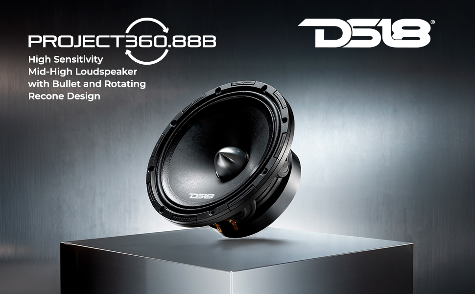 PROJECT360.88B 8" Bullet Midrange Speaker, 600W Max Power, 300W RMS, 8 Ohm