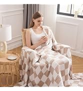 EMME Cotton Muslin Large Throw Blanket Couch Breathable Gauze Soft Lightweight Bed Blankets Adult...