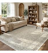 Washable 6x9 Area Rugs for Living Room, Vintage Bedroom Neutral Rug, Beige | Non-Slip & Shedding ...