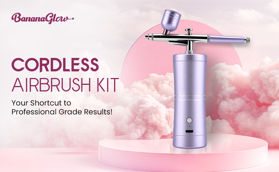 Banana Glow cordless nail airbrush kit in lavender