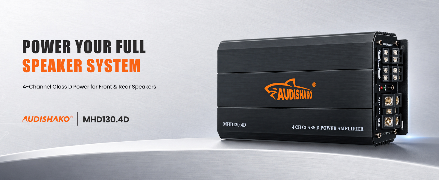MHD130.4D 2400 Watt 4-Channel Full Range Car Audio Amplifier