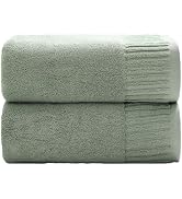 YTYC 27.5x55 Bath Towels,100% Cotton,650GSM,Navy Blue,2-Pieces | Ultra Soft,Highly Absorbent,Terr...