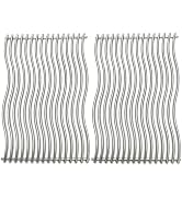 Tmozyar 17-3/4" Stainless Steel 2 Waved Cooking Grids Grates Replacement Parts for Napoleon Prest...