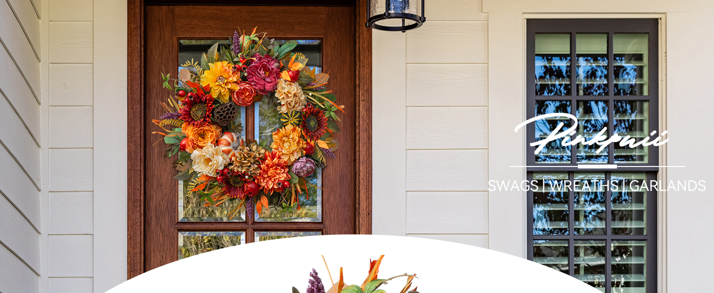 fall wreaths for front door outside