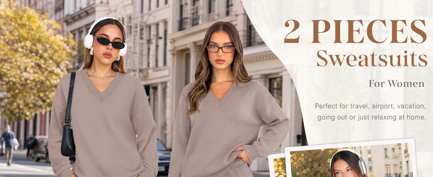 two piece sets for women workout set fall fashion clothing airport outfits wide leg sweatpants