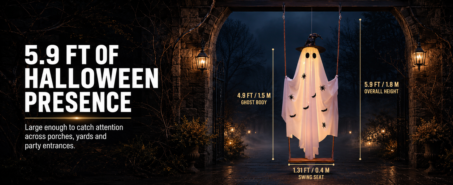swinging ghost outdoor decor