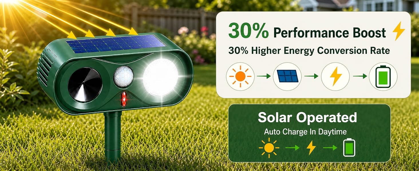 solar ultrasonic animal repeller